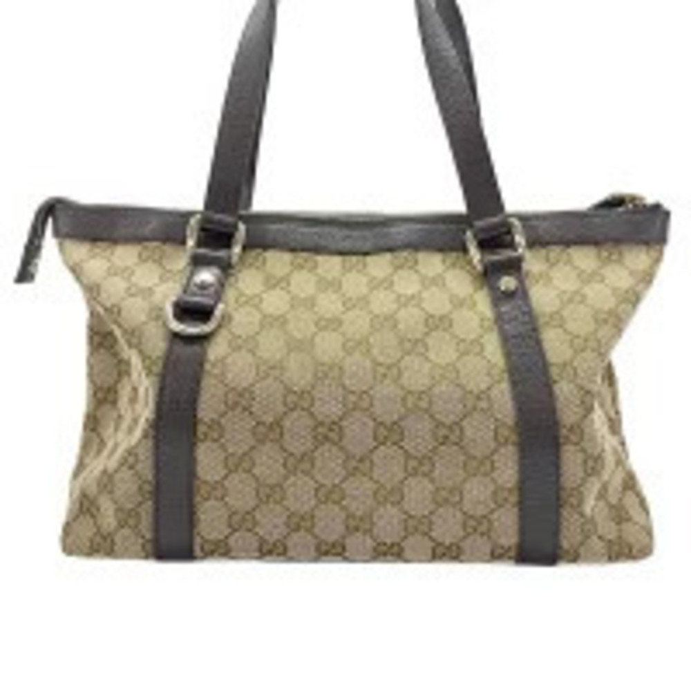 Gucci Cream Canvas Tote GG Bag Beige Cream Tan